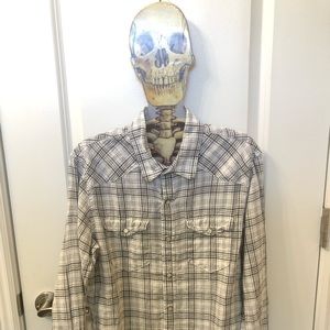 Club Monaco Men’s S White and Black Western Shirt